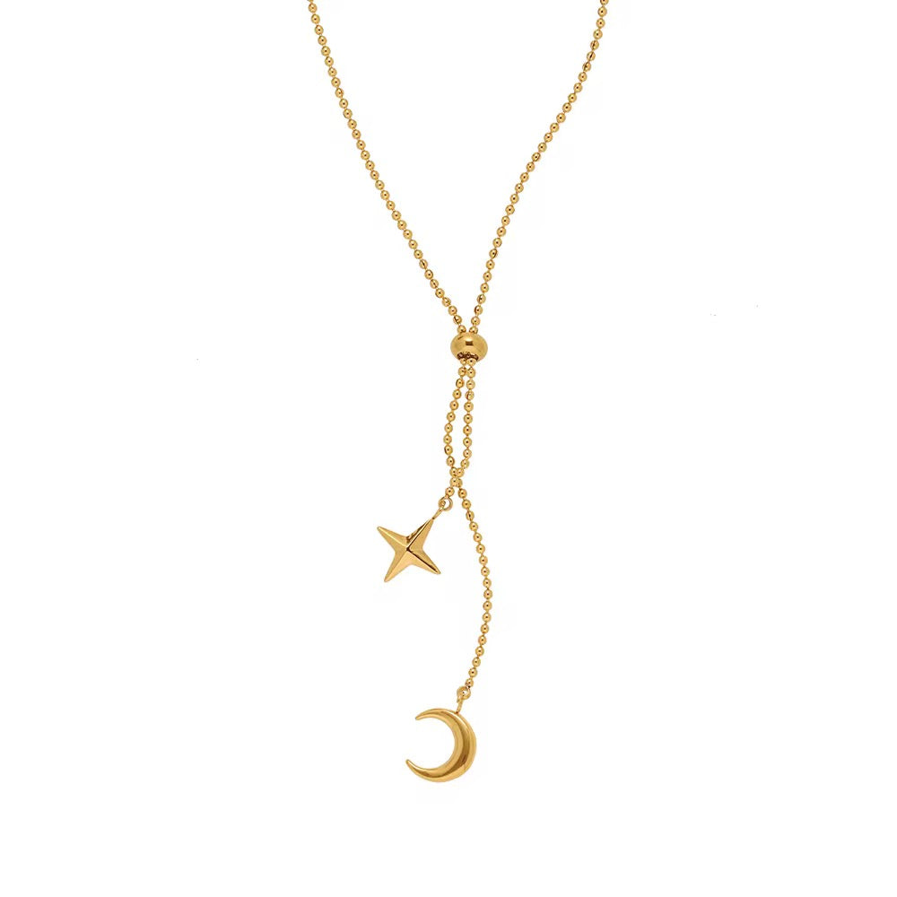 Moon & Star Tassel Necklace