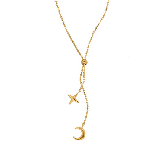Moon & Star Tassel Necklace