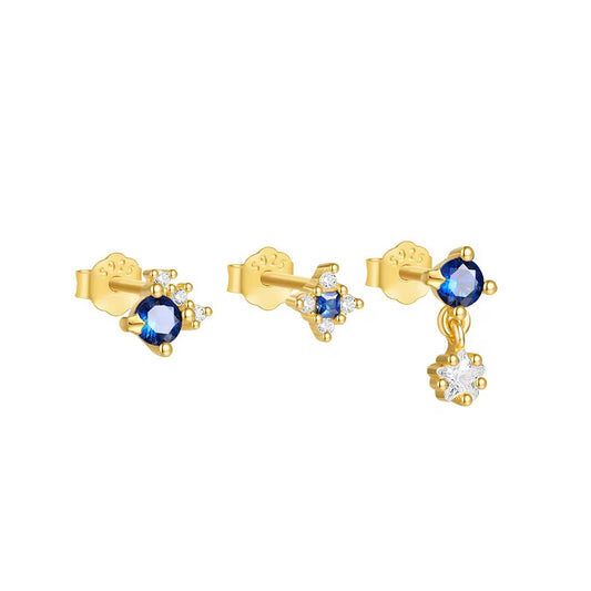 Blue Zirconia Studs