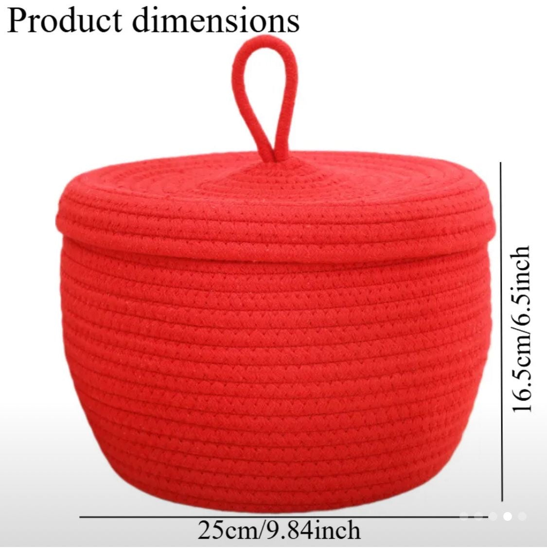 Textured Rope Basket with Lid
