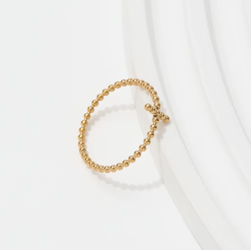 “Beaded” cross ring