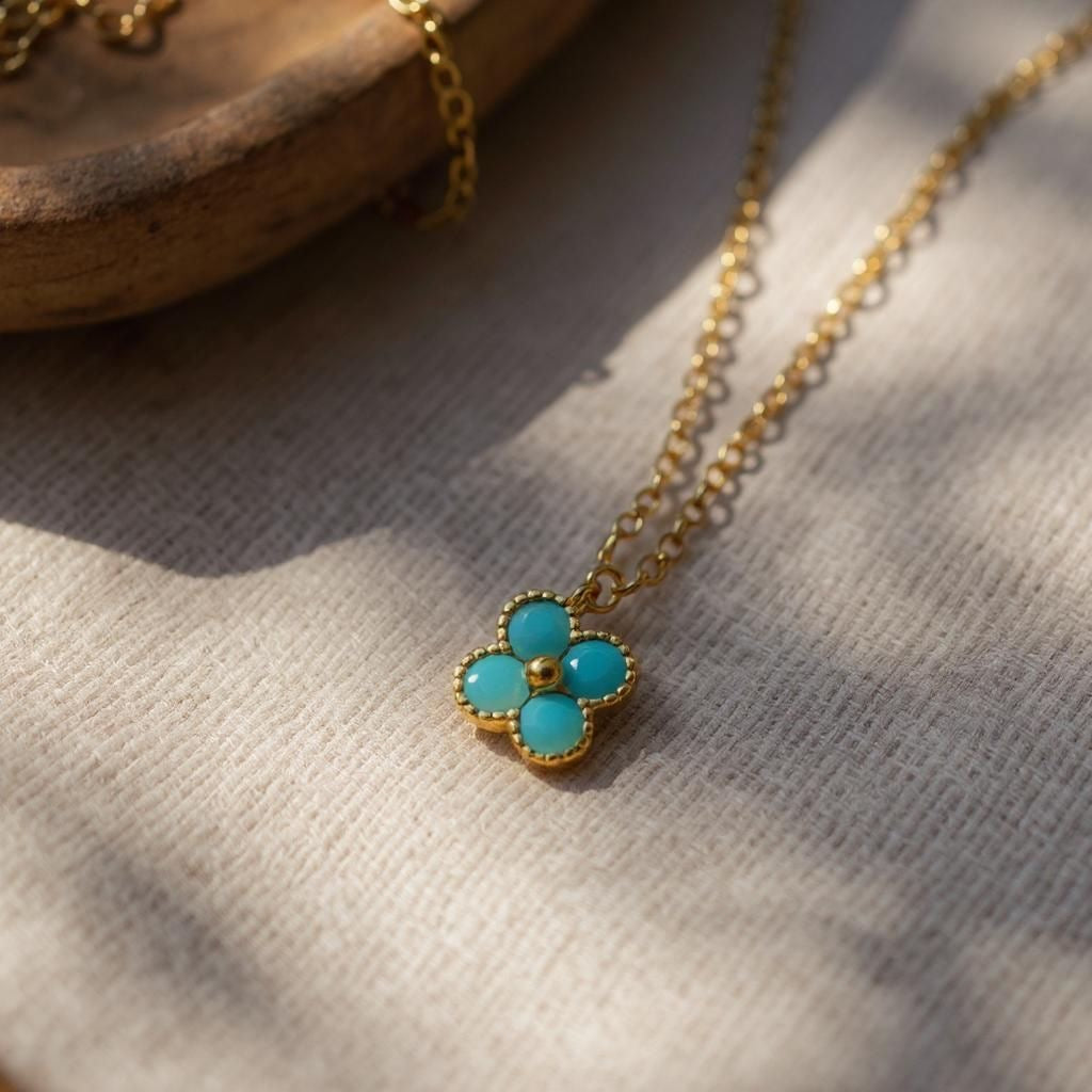 Clover Charm 18” Necklace – Adjustable 2”