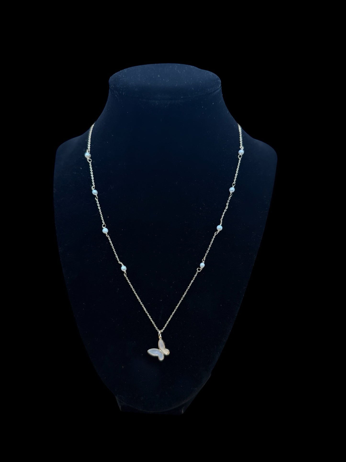 Butterfly Pearl Necklace