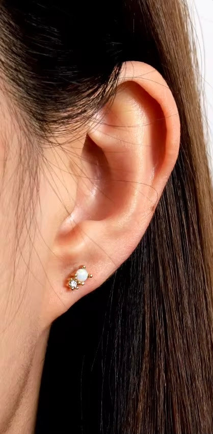 Natural Ethiopian Opal Studs