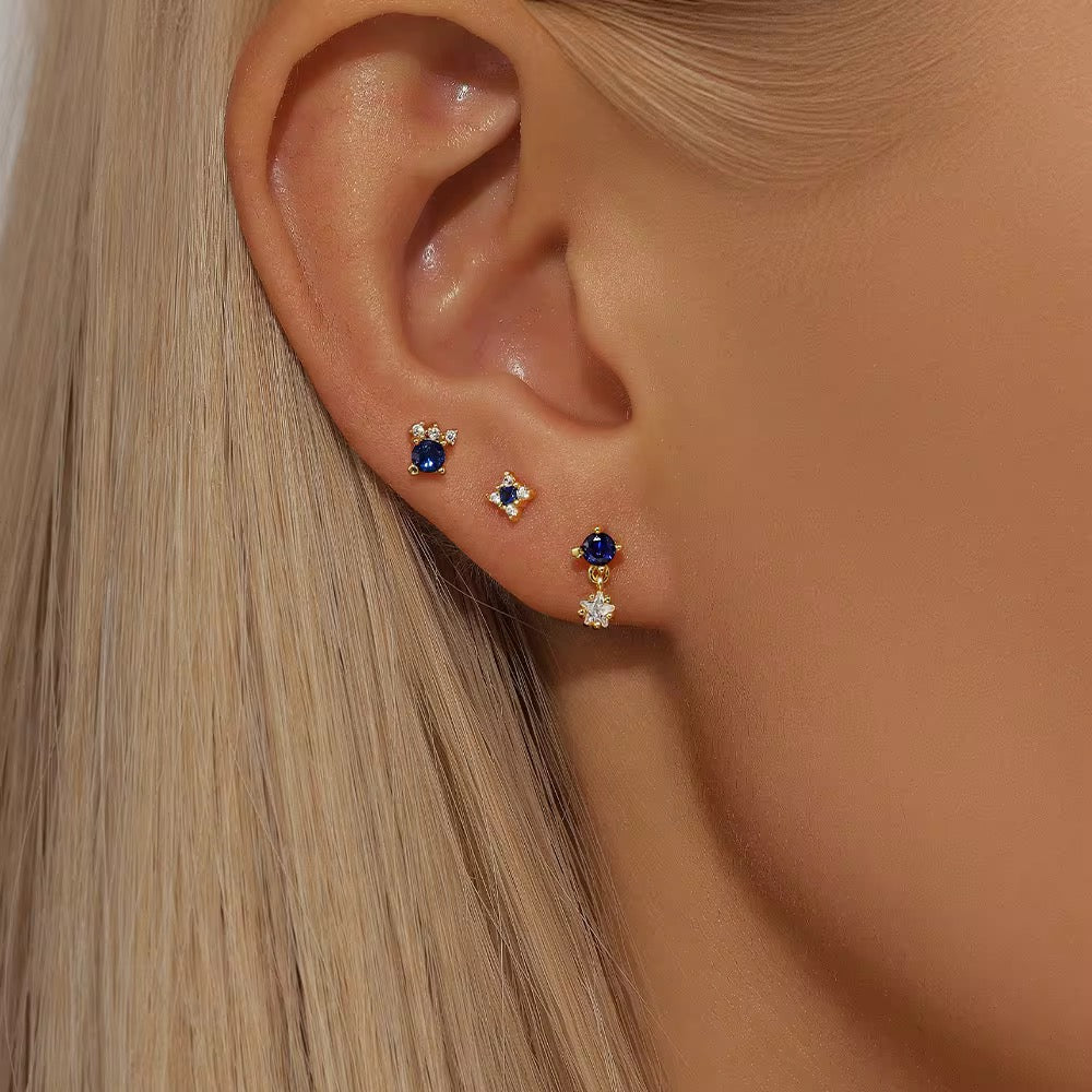 Blue Zirconia Studs