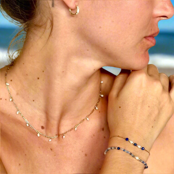 Dangling Pearl 16” Necklace