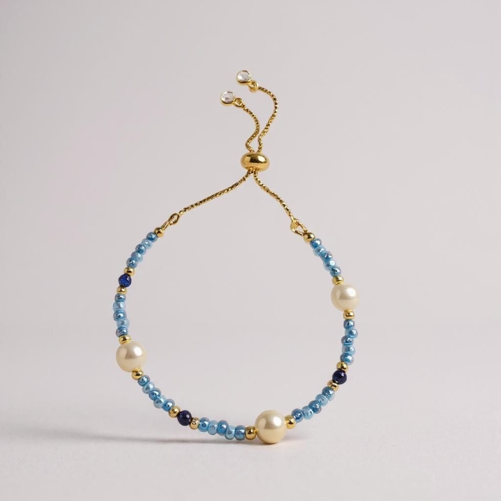 Gold Plated Adjustable Miyuki Bead Bracelet – Everyday Wear